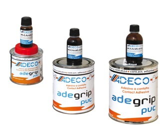 Dvousložkové syntetické lepidlo Adeco na PVC v plechovce včetně aktivátoru v provedení 125 ml, 400 g a 850 g
