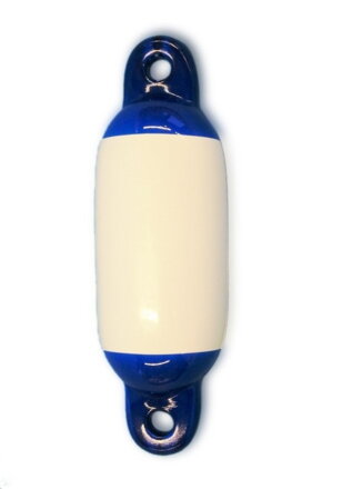 Fendr Majoni Mini bílý s modrými konci, průměr 9 cm, délka 30 cm