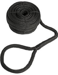 Polyesterové černé lano na fendry s okem, délka 2 m