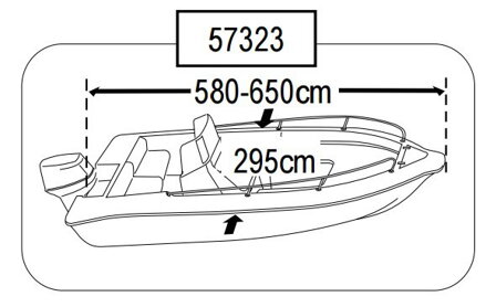 Krycí plachta pro lodě s konzolí délky 580 až 650 cm