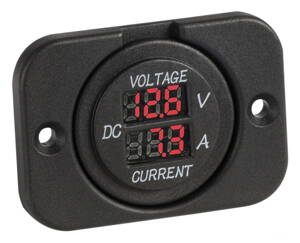 Panel s digitálním voltmetrem 8/32V a ampermetrem 0/10A