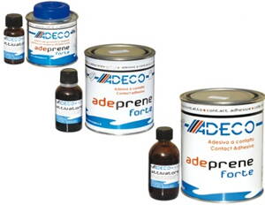 Dvousložkové syntetické lepidlo Adeco na Hypalon/neopren v plechovce včetně aktivátoru v provedení 125 ml, 400 g a 850 g