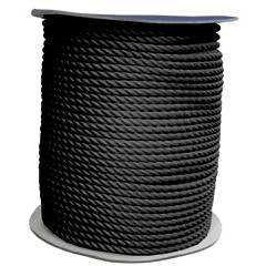Polyesterové černé kotevní lano průměr 8, 10 a 12 mm
