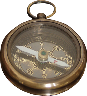Kapesní kompas antik, průměr 4,5 cm