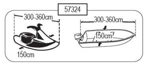 Krycí plachta pro lodě bez konzole délky 3 až 3,6 m nebo vodní skůtr