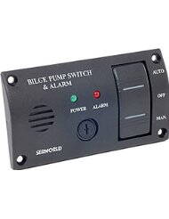 Hliníkový kontrolní panel pro automatické bilge pumpy včetně alarmu a pojistky, 3 pozice