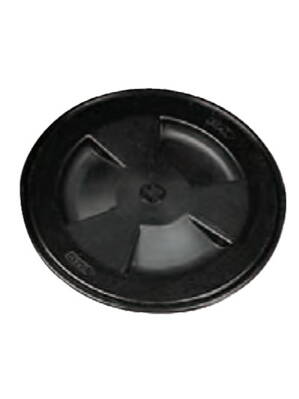 Kulaté inspekční víko v černé barvě s těsnícím kroužkem na bajonetový uzávěr, vnitřní průměr 104 mm