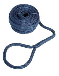 Polyesterové modré lano na fendry s okem, délka 2 m