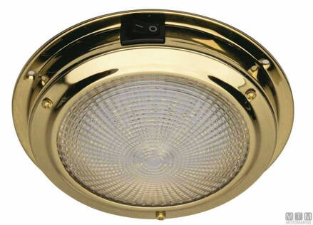 Mosazné LED stropní svítidlo s vestavěným spínačem, průměr 110 mm