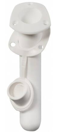 Plastový bílý držák prutu na zapuštění s gumovou krytkou, průměr 42 mm