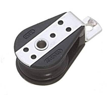 Jednoduchá mini kladka Viadana s bočním úchytem, pro lana 8 mm, průměr 28 mm