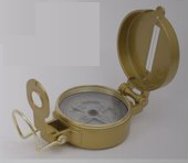 Náměrový kompas v kovovém pouzdře, světlý, rozměr 7,5x7,5x3 cm