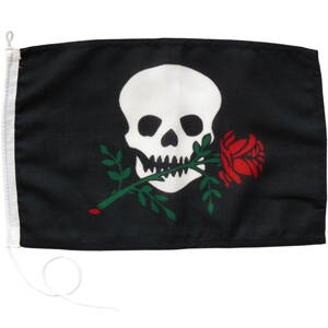 Pirátská vlajka s růží