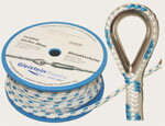 Polyesterové kotevní lano s olověným jádrem a očnicí, průměr 10 - 16 mm